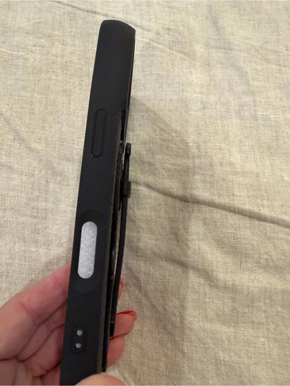 Black Leather Card Wallet Phone Case with Secure Strap